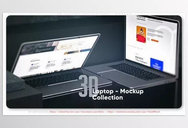 Videohive – 3d Laptop Collection Mockup Download 51249241