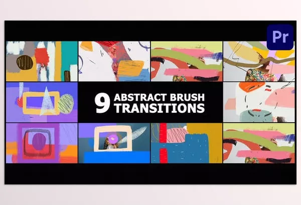 Videohive – Abstract Brush Transitions Premiere Pro MOGRT Download 53312856