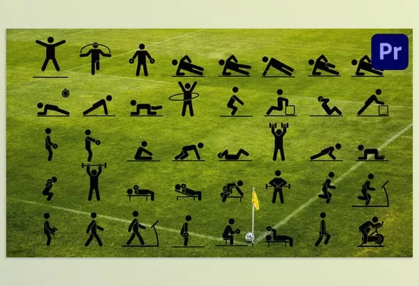 Videohive – 40 Animated Fitness Pictograms Premiere Pro MOGRT Download 46757700