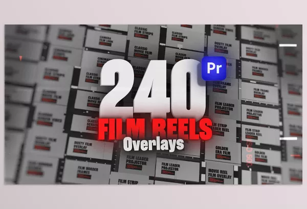 Videohive – Animated Film Reel Overlays Pack For Premiere Pro Download 53921941 (Film Strip, Old Film, Film Roll, 8mm & More)