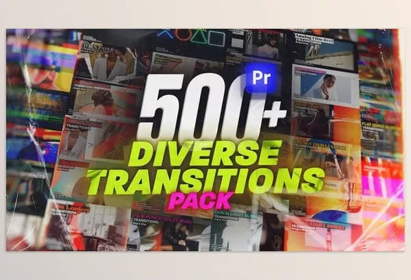 Videohive – Diverse Transitions Pack for Premiere Pro Download 54029369 (Glitch, Film, Light, Seamless, Collage, Paper)