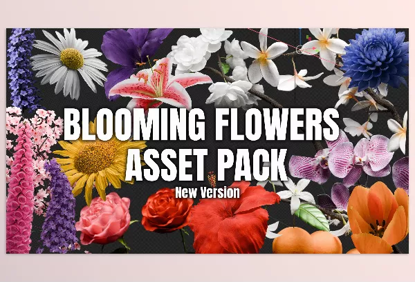 Blender – Blooming Flowers Download (Geo Nodes Curve Asset Pack)