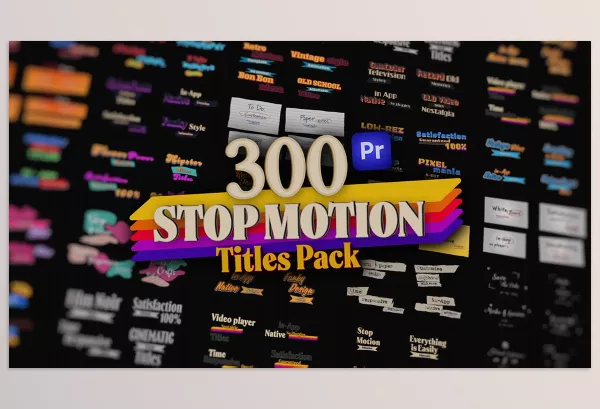 Videohive – Stop Motion Text Overlays Pack for Premiere Pro Download 54252638 (Pop Up, Cartoon, Paper, Wedding, Brush)