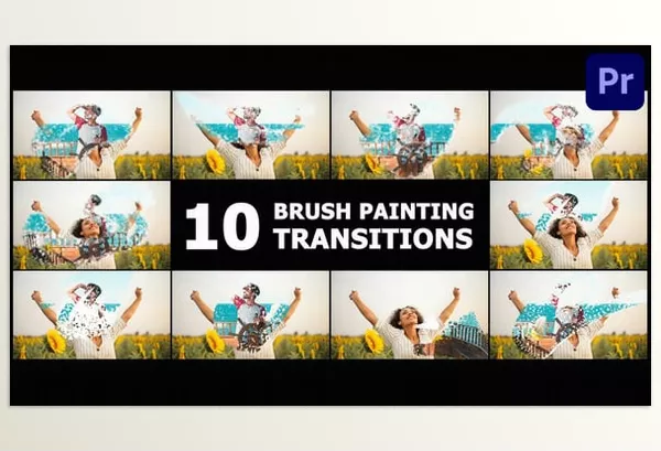 Videohive – Brush Painting Transitions Premiere Pro MOGRT Download 54180254