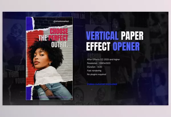 Videohive – Paper Effect Fashion Opener Vertical Download 55156393