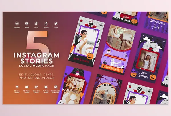 Videohive – Halloween Party Instagram Vertical Stories MOGRT Premiere Pro Download 54321972