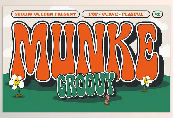 Creative Market – SG MUNKE Groovy Display Font Download 7322806