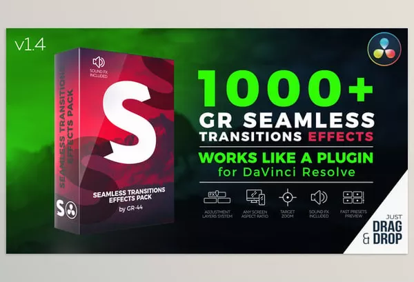 Videohive – GR Seamless Transitions Effects for Davinci Resolve Download 52438114