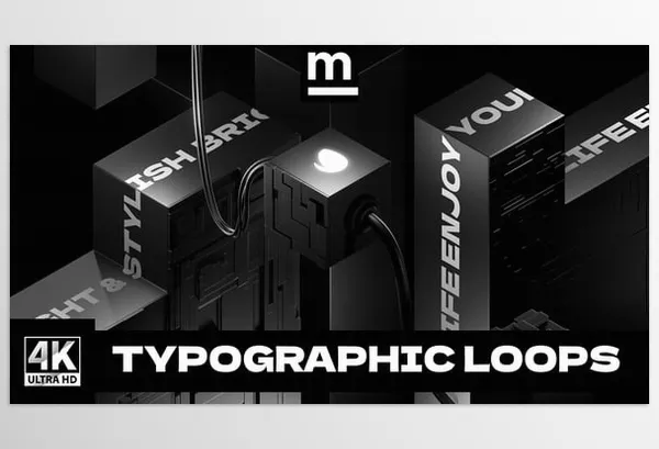 Videohive – 3D Abstract Typography Loops Download 39188658