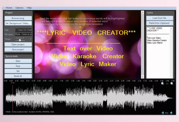 Lyric Video Creator Professional Download v6.2.1 (Win)