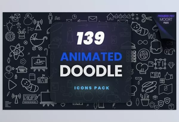 Videohive – 139 Animated Doodle MOGRT Pack Download 55604441