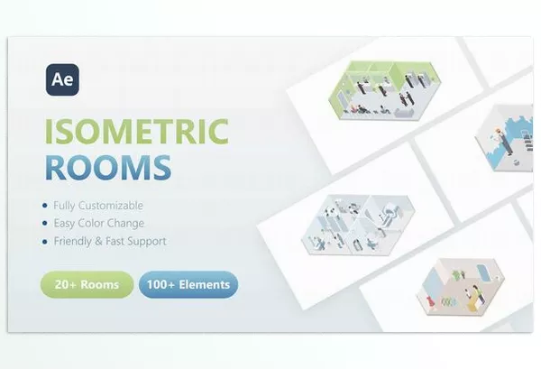 Videohive – 3D Isometric Rooms Download 52954625