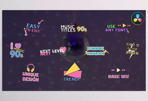 Videohive – 90’s Music Titles Davinci Resolve Download 54411589