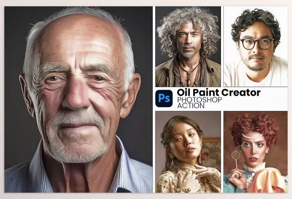 Creativemarket – Oil Paint Creator Photoshop Action Download 287302643