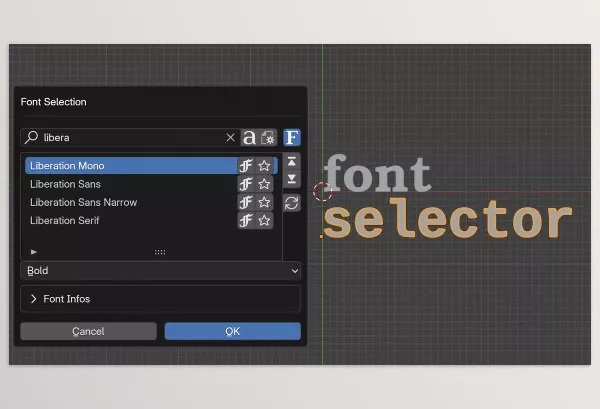 Font selector for Blender Download v3.0.2