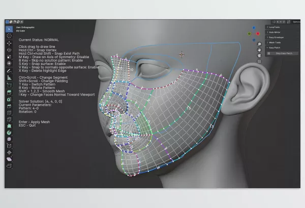 Blender – Easy Patch 2 Download v2.0.1 (The Smart Retopology Patching Tool)