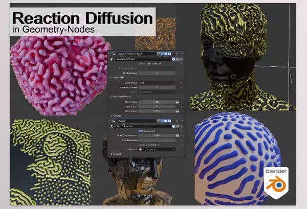 Gumroad – Reaction Diffusion Download (Blender Geometry-Nodes)