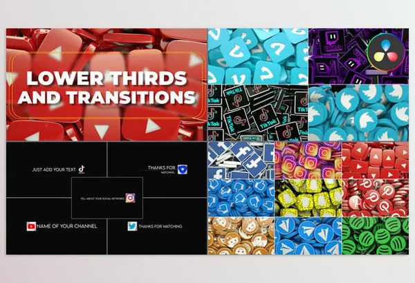 Videohive – Social Media Lower Thirds And Transitions for Davinci Resolve Download 55804318